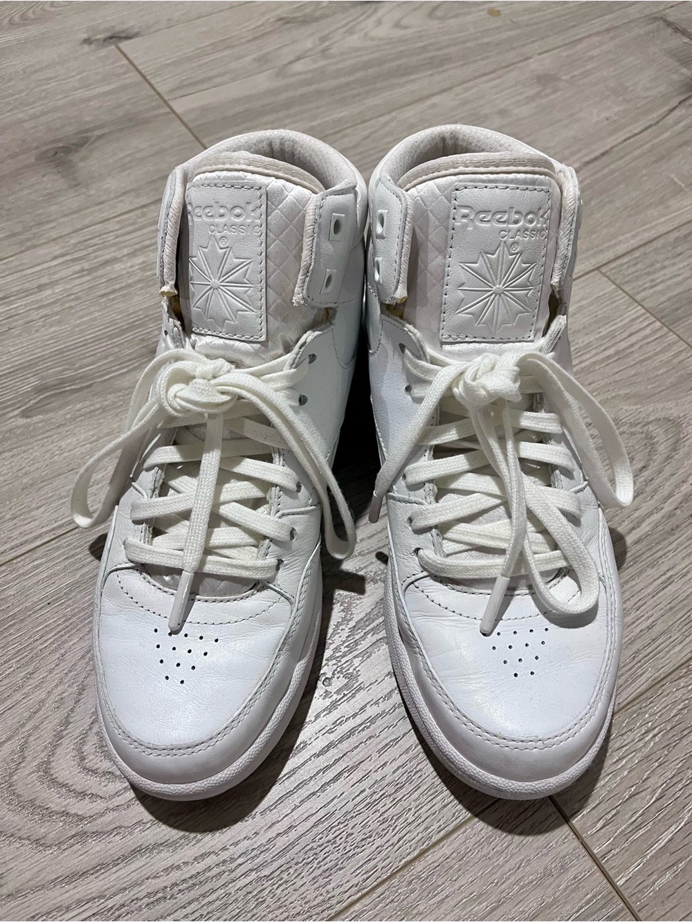 Reebok White High-Top Leather Sneakers
